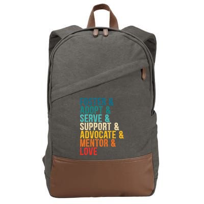 Foster Adopt Serve Support Advocate Mentor Love Adoption Cotton Canvas Backpack