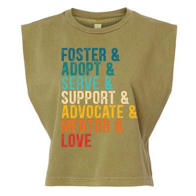 Foster Adopt Serve Support Advocate Mentor Love Adoption Garment-Dyed Women's Muscle Tee