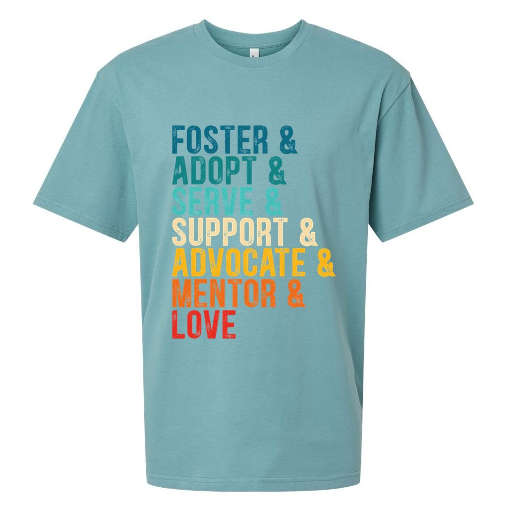 Foster Adopt Serve Support Advocate Mentor Love Adoption Sueded Cloud Jersey T-Shirt