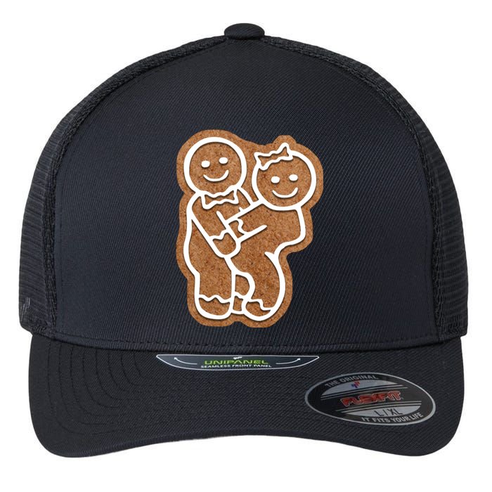 Funny Adult Sex Joke Naughty Gingerbread Make Love Christmas Matching Couple Flexfit Unipanel Trucker Cap