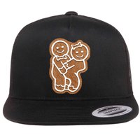 Funny Adult Sex Joke Naughty Gingerbread Make Love Christmas Matching Couple Flat Bill Trucker Hat