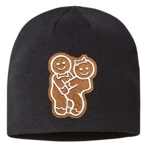 Funny Adult Sex Joke Naughty Gingerbread Make Love Christmas Matching Couple Sustainable Beanie