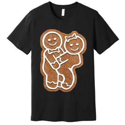 Funny Adult Sex Joke Naughty Gingerbread Make Love Christmas Matching Couple Premium T-Shirt
