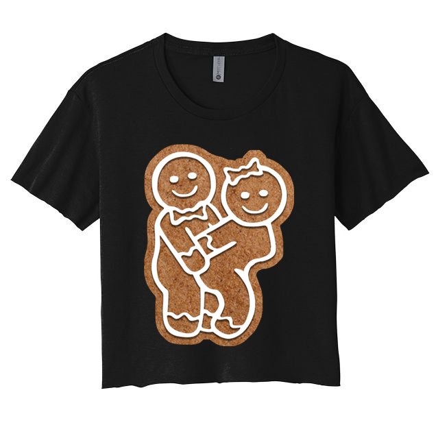 Funny Adult Sex Joke Naughty Gingerbread Make Love Christmas Matching Couple Crop Top