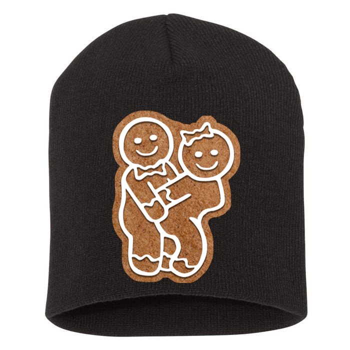 Funny Adult Sex Joke Naughty Gingerbread Make Love Christmas Matching Couple Short Acrylic Beanie