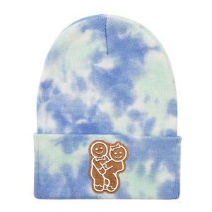 Funny Adult Sex Joke Naughty Gingerbread Make Love Christmas Matching Couple Tie Dye 12in Knit Beanie