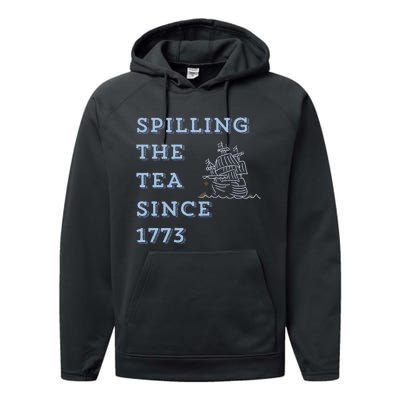 Funny America Spill The Tea Performance Fleece Hoodie