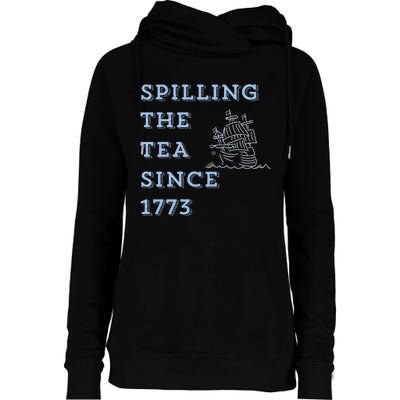 Funny America Spill The Tea Womens Funnel Neck Pullover Hood