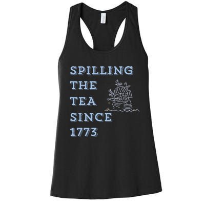 Funny America Spill The Tea Women's Racerback Tank