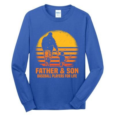 Father And Son Baseball Matching Dad Son Gift Tall Long Sleeve T-Shirt