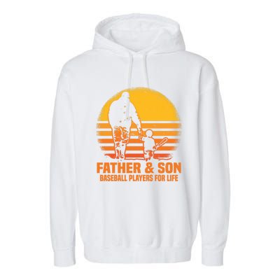 Father And Son Baseball Matching Dad Son Gift Garment-Dyed Fleece Hoodie