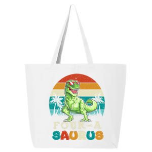 Four A Saurus Birthday T Rex 4 Year Old Dino 4th Dinosaur Gift 25L Jumbo Tote