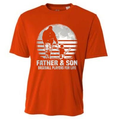 Father And Son Baseball Matching Dad Son Gift Cooling Performance Crew T-Shirt