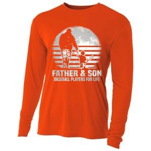 Father And Son Baseball Matching Dad Son Gift Cooling Performance Long Sleeve Crew