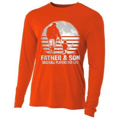 Father And Son Baseball Matching Dad Son Gift Cooling Performance Long Sleeve Crew