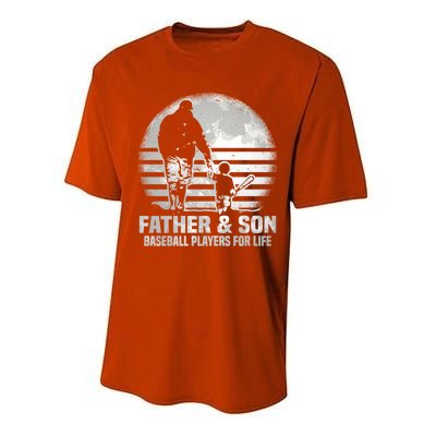 Father And Son Baseball Matching Dad Son Gift Performance Sprint T-Shirt