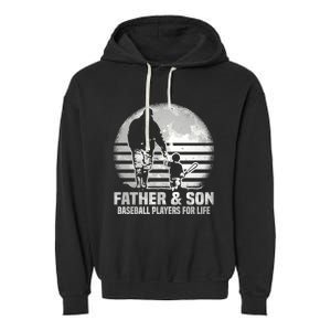 Father And Son Baseball Matching Dad Son Gift Garment-Dyed Fleece Hoodie