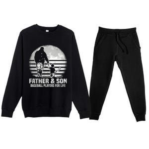 Father And Son Baseball Matching Dad Son Gift Premium Crewneck Sweatsuit Set