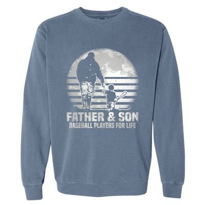 Father And Son Baseball Matching Dad Son Gift Garment-Dyed Sweatshirt