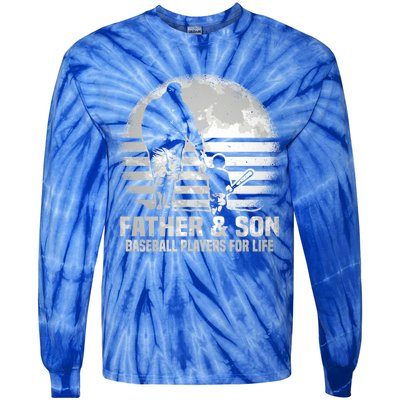 Father And Son Baseball Matching Dad Son Gift Tie-Dye Long Sleeve Shirt