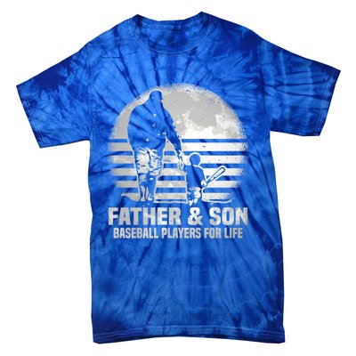 Father And Son Baseball Matching Dad Son Gift Tie-Dye T-Shirt