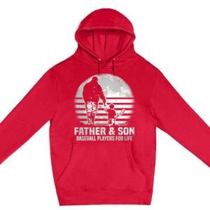 Father And Son Baseball Matching Dad Son Gift Premium Pullover Hoodie