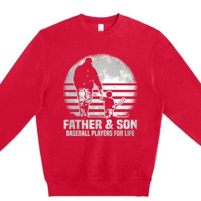 Father And Son Baseball Matching Dad Son Gift Premium Crewneck Sweatshirt