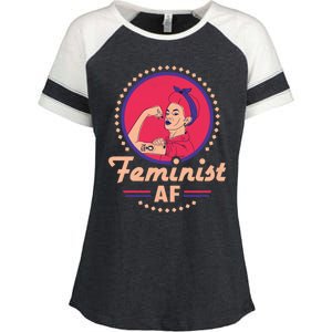 Feminist Af 'S Day Meaningful Gift Enza Ladies Jersey Colorblock Tee