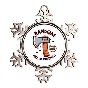 Funny Axe Saying Random Acts Of Kindness Axe Throwing Pun Metallic Star Ornament