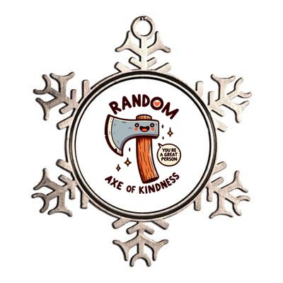 Funny Axe Saying Random Acts Of Kindness Axe Throwing Pun Metallic Star Ornament