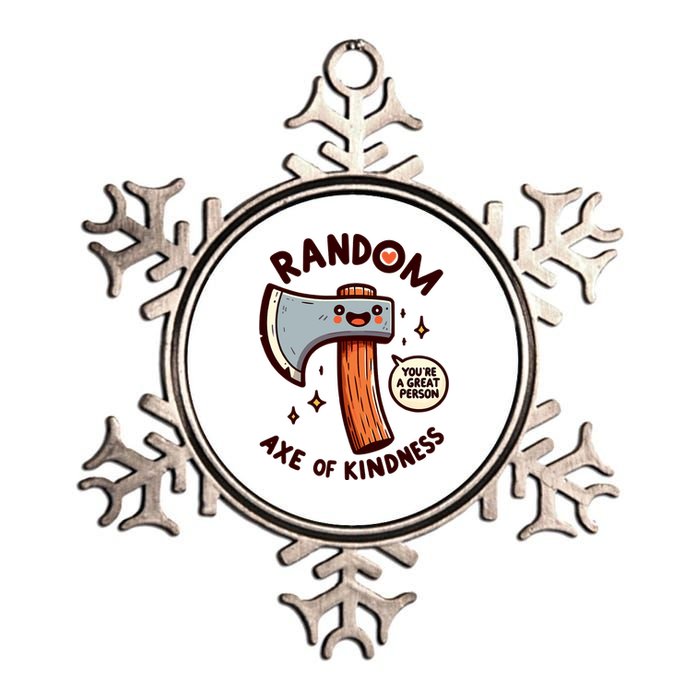 Funny Axe Saying Random Acts Of Kindness Axe Throwing Pun Metallic Star Ornament