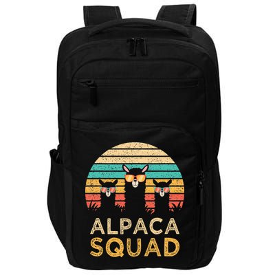 Funny Alpaca Squad Sunglasses Cool Alpacas Vintage Gift Impact Tech Backpack