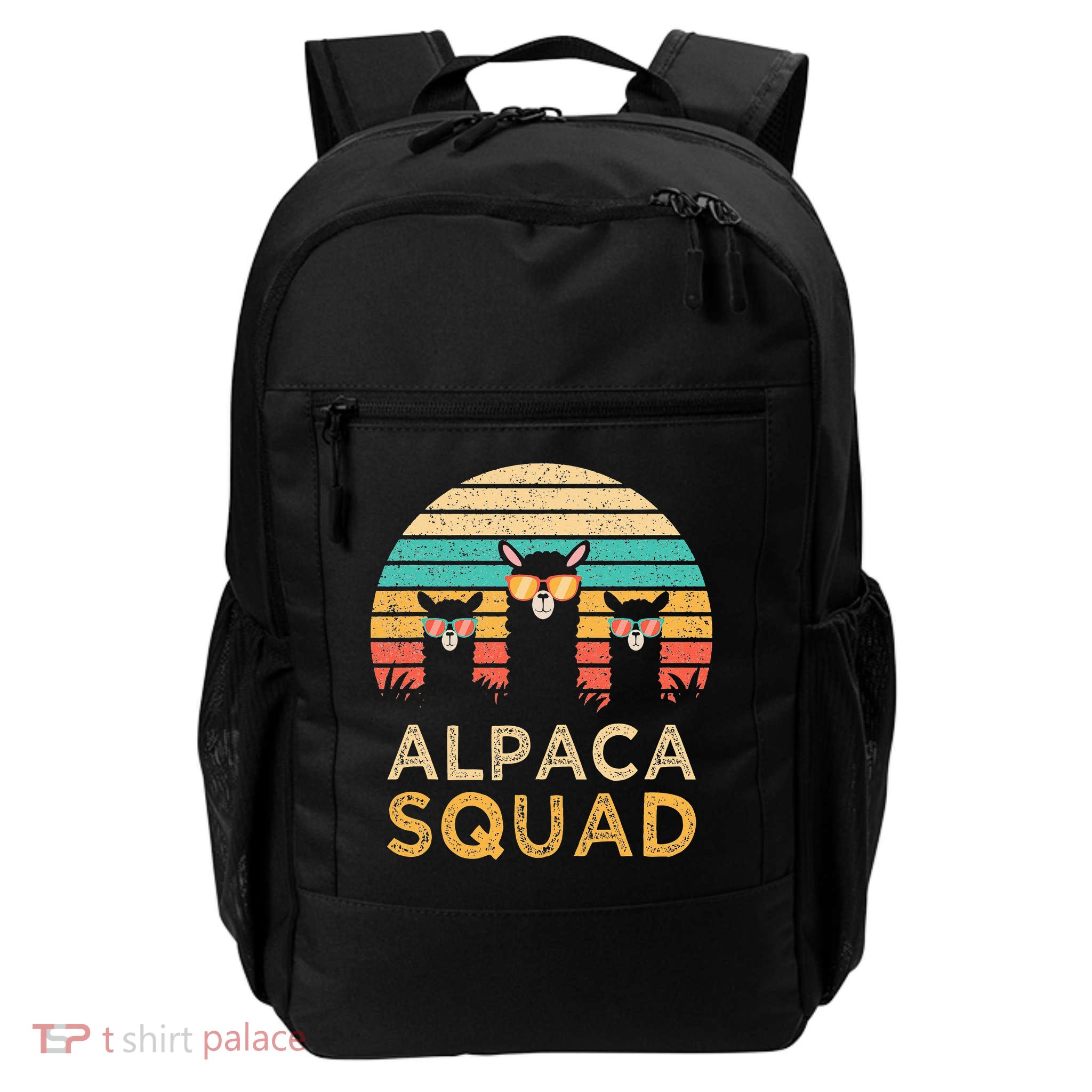Funny Alpaca Squad Sunglasses Cool Alpacas Vintage Gift Backpack