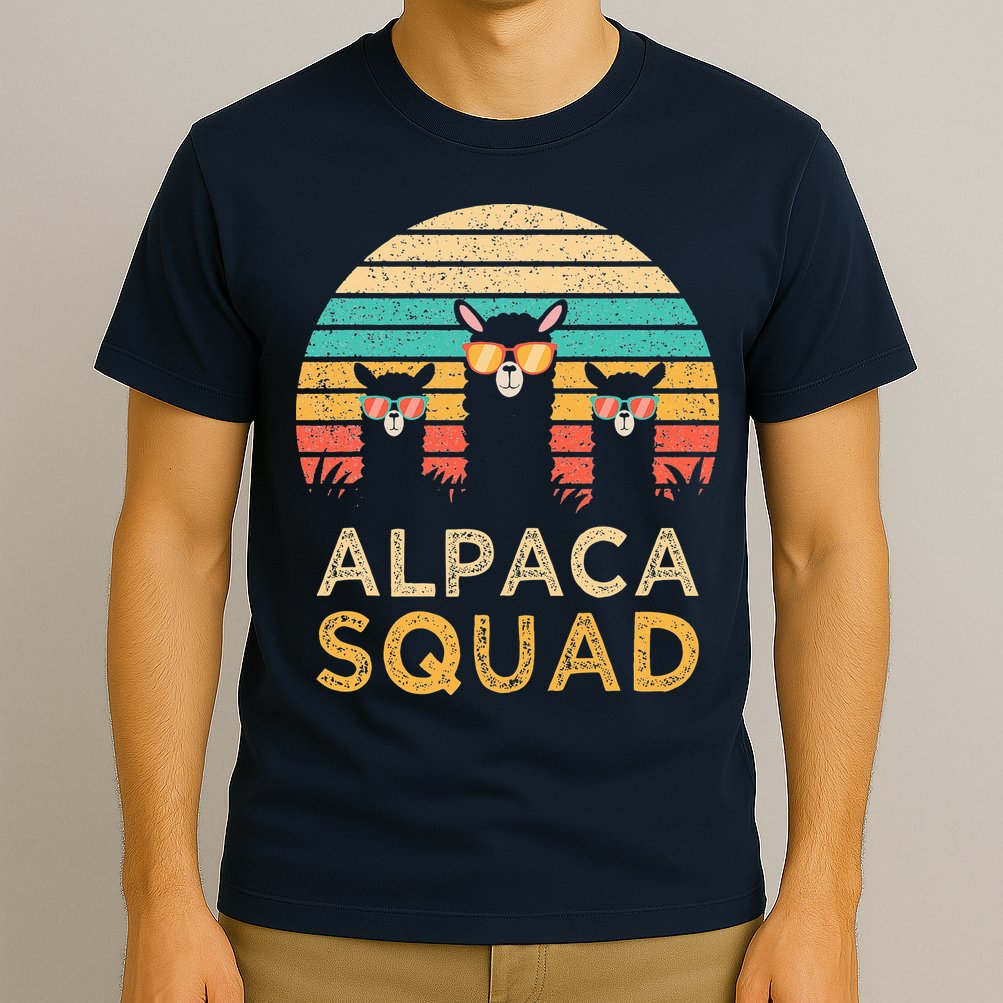 Funny Alpaca Squad Sunglasses Cool Alpacas Vintage Gift T-Shirt