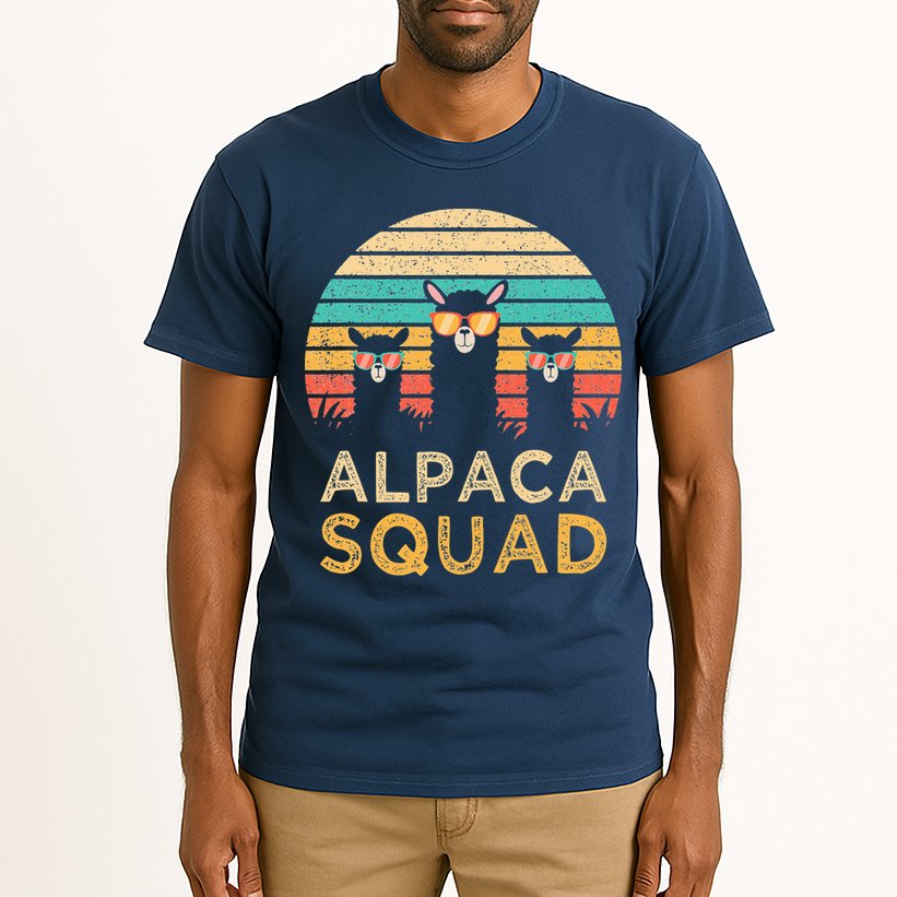 Funny Alpaca Squad Sunglasses Cool Alpacas Vintage Gift Tall T-Shirt