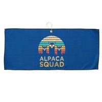 Funny Alpaca Squad Sunglasses Cool Alpacas Vintage Gift Large Microfiber Waffle Golf Towel