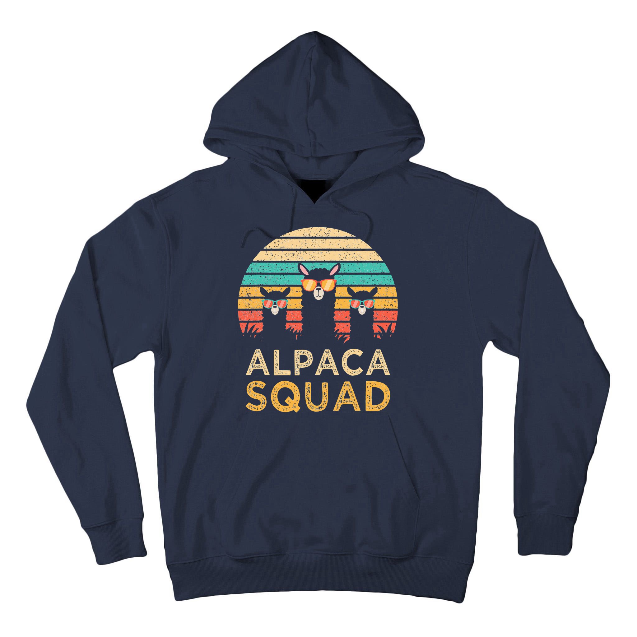 Funny Alpaca Squad Sunglasses Cool Alpacas Vintage Gift Tall Hoodie