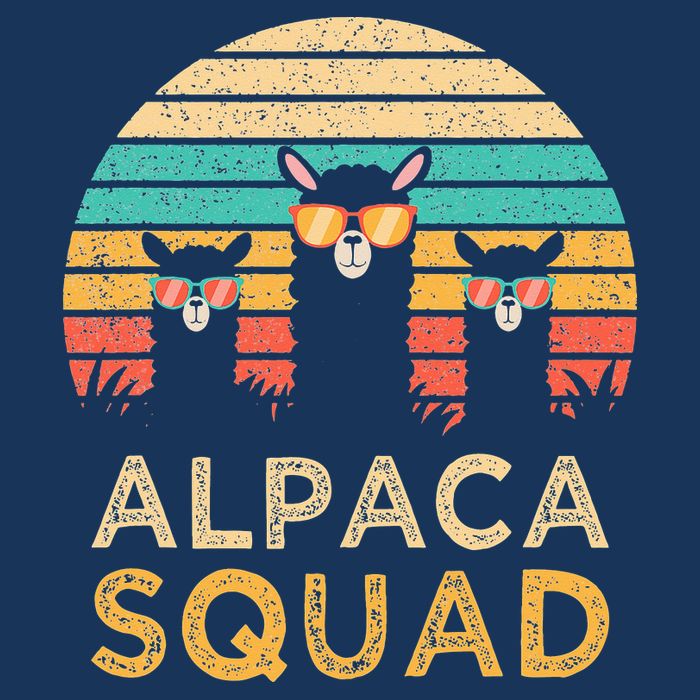 Funny Alpaca Squad Sunglasses Cool Alpacas Vintage Gift Kids T-Shirt