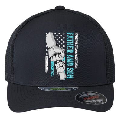 Father And Son American Flag Matching Fathers Day Father Son Flexfit Unipanel Trucker Cap