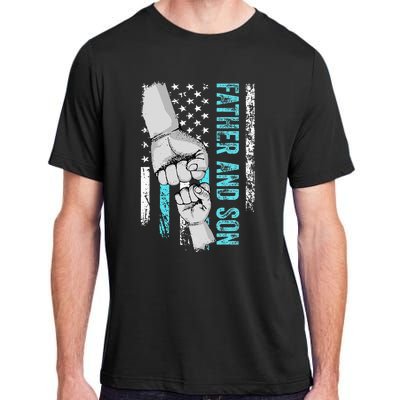 Father And Son American Flag Matching Fathers Day Father Son Adult ChromaSoft Performance T-Shirt