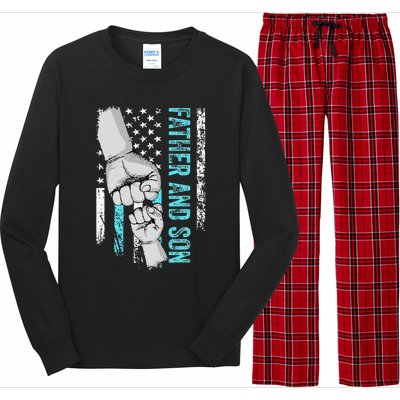 Father And Son American Flag Matching Fathers Day Father Son Long Sleeve Pajama Set