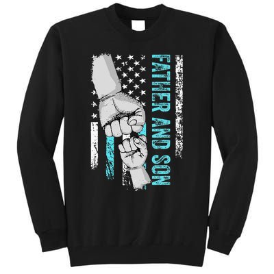 Father And Son American Flag Matching Fathers Day Father Son Tall Sweatshirt