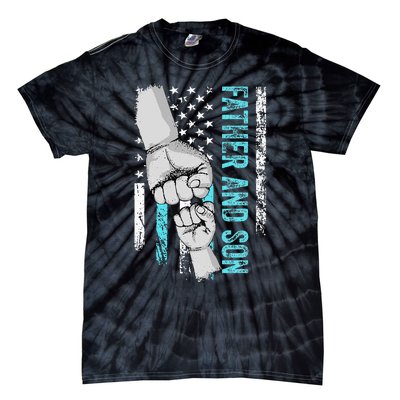 Father And Son American Flag Matching Fathers Day Father Son Tie-Dye T-Shirt