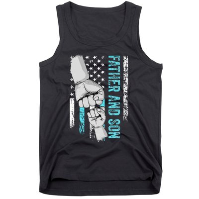 Father And Son American Flag Matching Fathers Day Father Son Tank Top