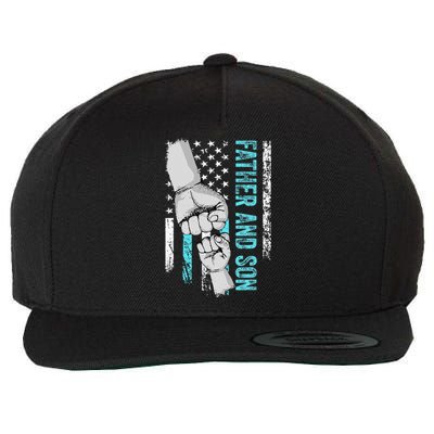 Father And Son American Flag Matching Fathers Day Father Son Wool Snapback Cap