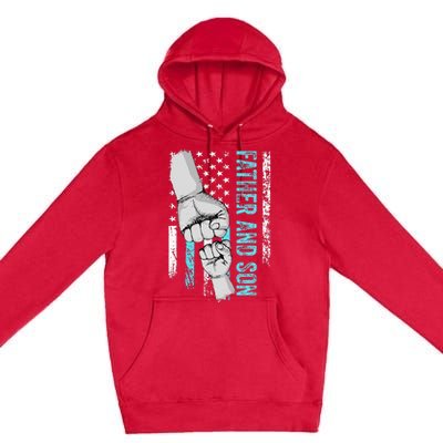 Father And Son American Flag Matching Fathers Day Father Son Premium Pullover Hoodie