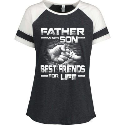 Father And Son Best Friend For Life Funny Fathers Day Great Gift Enza Ladies Jersey Colorblock Tee