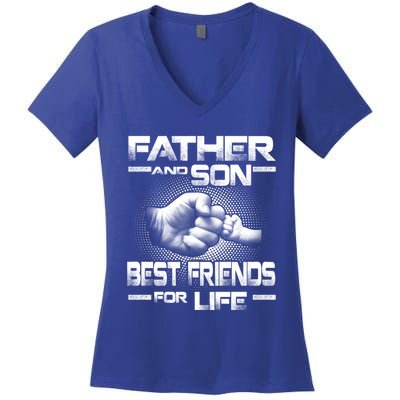 Father And Son Best Friend For Life Funny Fathers Day Great Gift Women's V-Neck T-Shirt