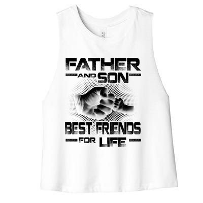 Father And Son Best Friend For Life Funny Fathers Day Great Gift Women's Racerback Cropped Tank