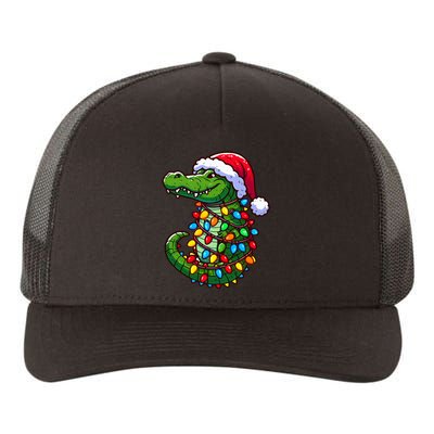 Funny Alligator Santa Hat Christmas Pajama Yupoong Adult 5-Panel Trucker Hat